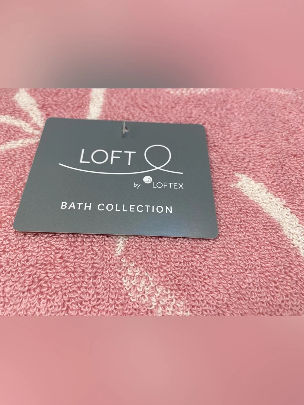 Loft by Loftex ❤️(2) Bow cotton Bath Towels Soft Pink/Ivory Hotel-quality NEW